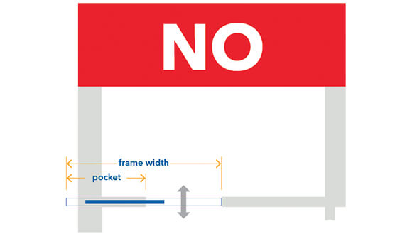 Size guide for frame for pocket door system