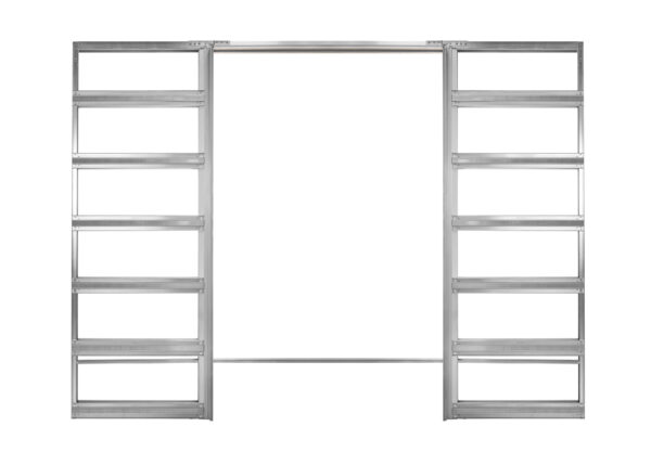 An isolated image of an Eclisse Double Pocket Glass Door Frame Kit