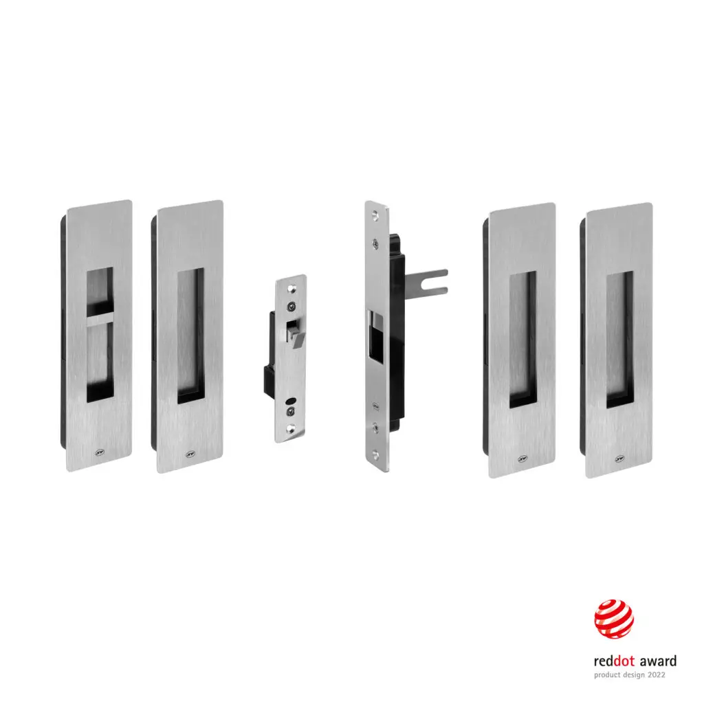 An isolated shot of an Eclisse Single Pocket Door Frame Kit