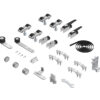 The isolated components of Dawson Moor Telescopic Door Hardware Kit