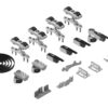 Dawson Moor x Saheco SF-SINCRO 90kg Fitting set for 2 doors without Soft Close
