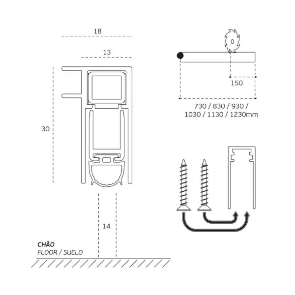 Dawson Moor Automatic door seal - 1130mm - Image 2